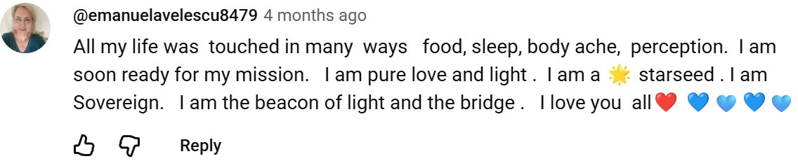 YouTube comment by @emanuelavelescu8479
