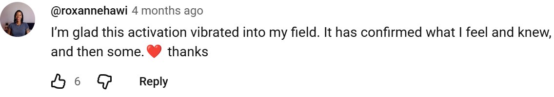 YouTube comment by @roxannehawi